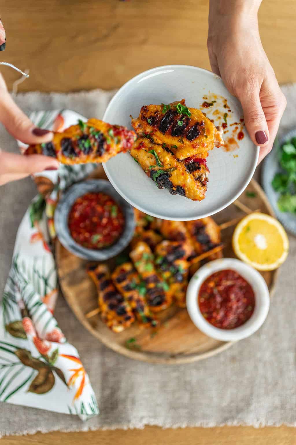 Csípős grillezett csirkeszárny