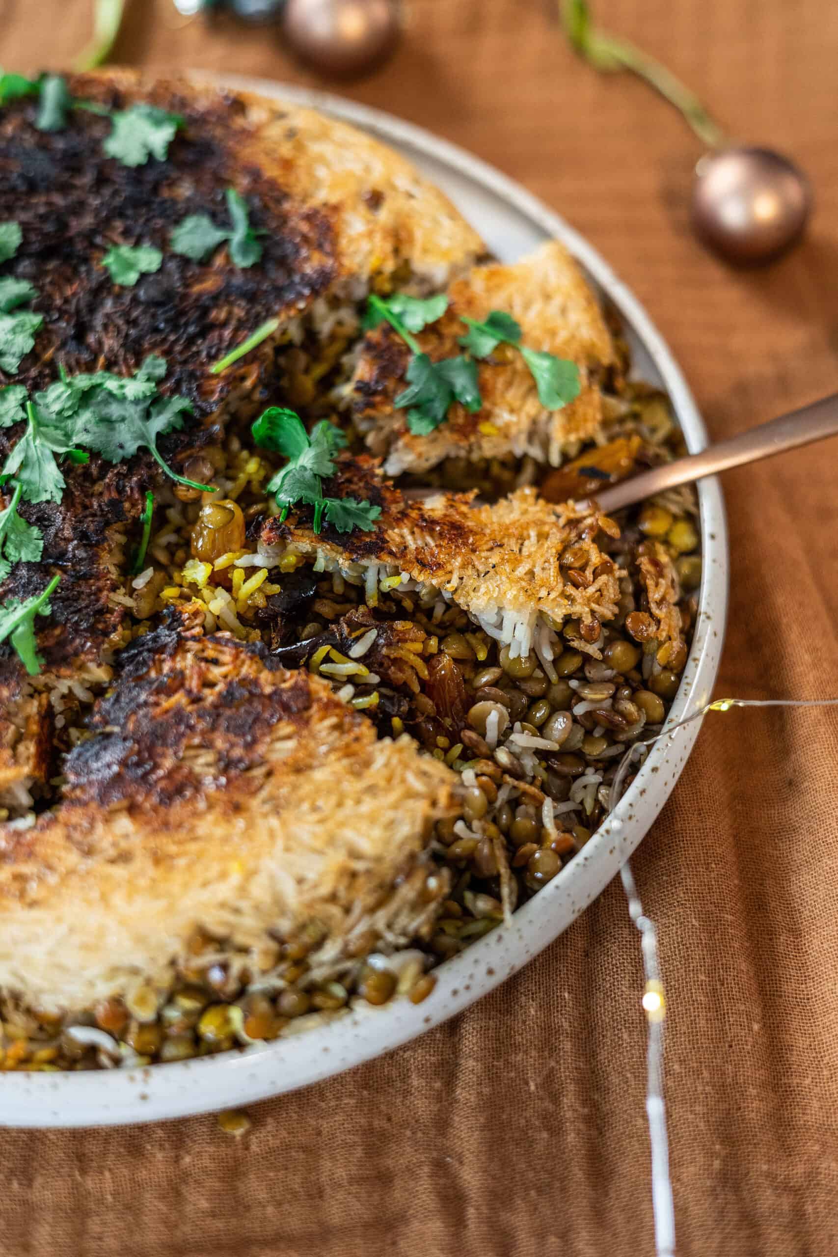 Adas polo, azaz perzsa sült rizs korianderrel és lencsével