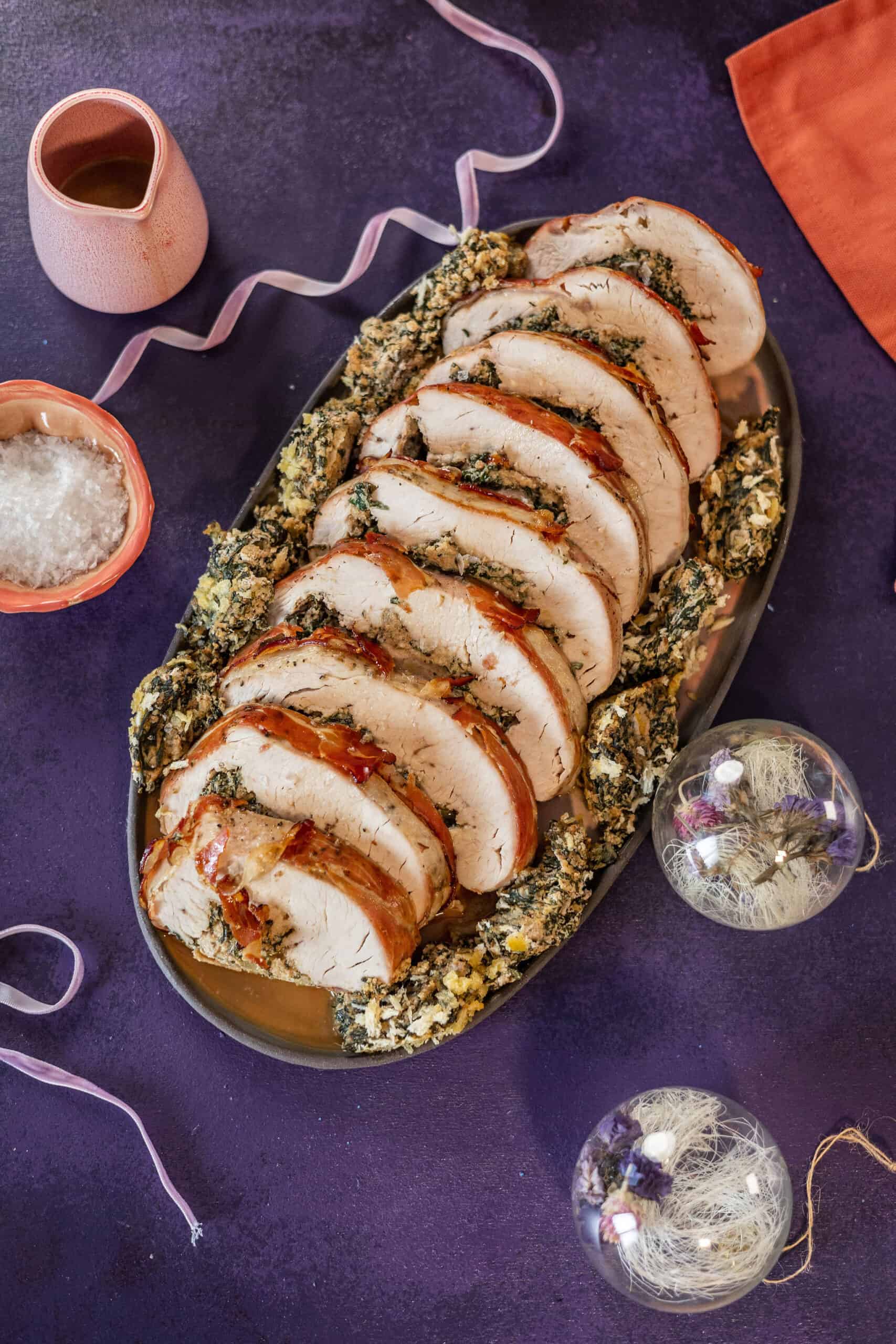 Göngyölt pulykamell spenóttal és ricottával