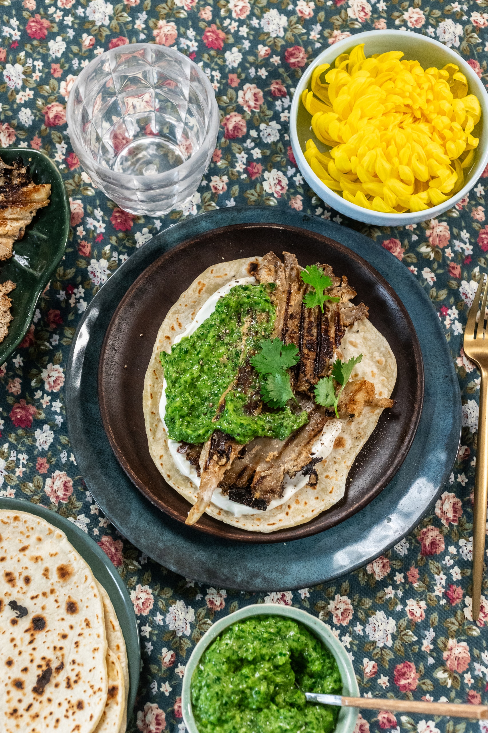 Grillezett laskagomba házi lepénnyel