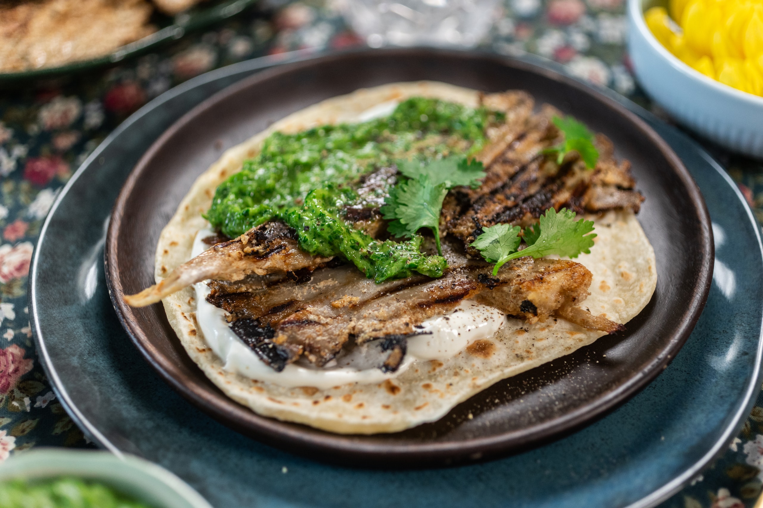 Grillezett laskagomba házi lepénnyel