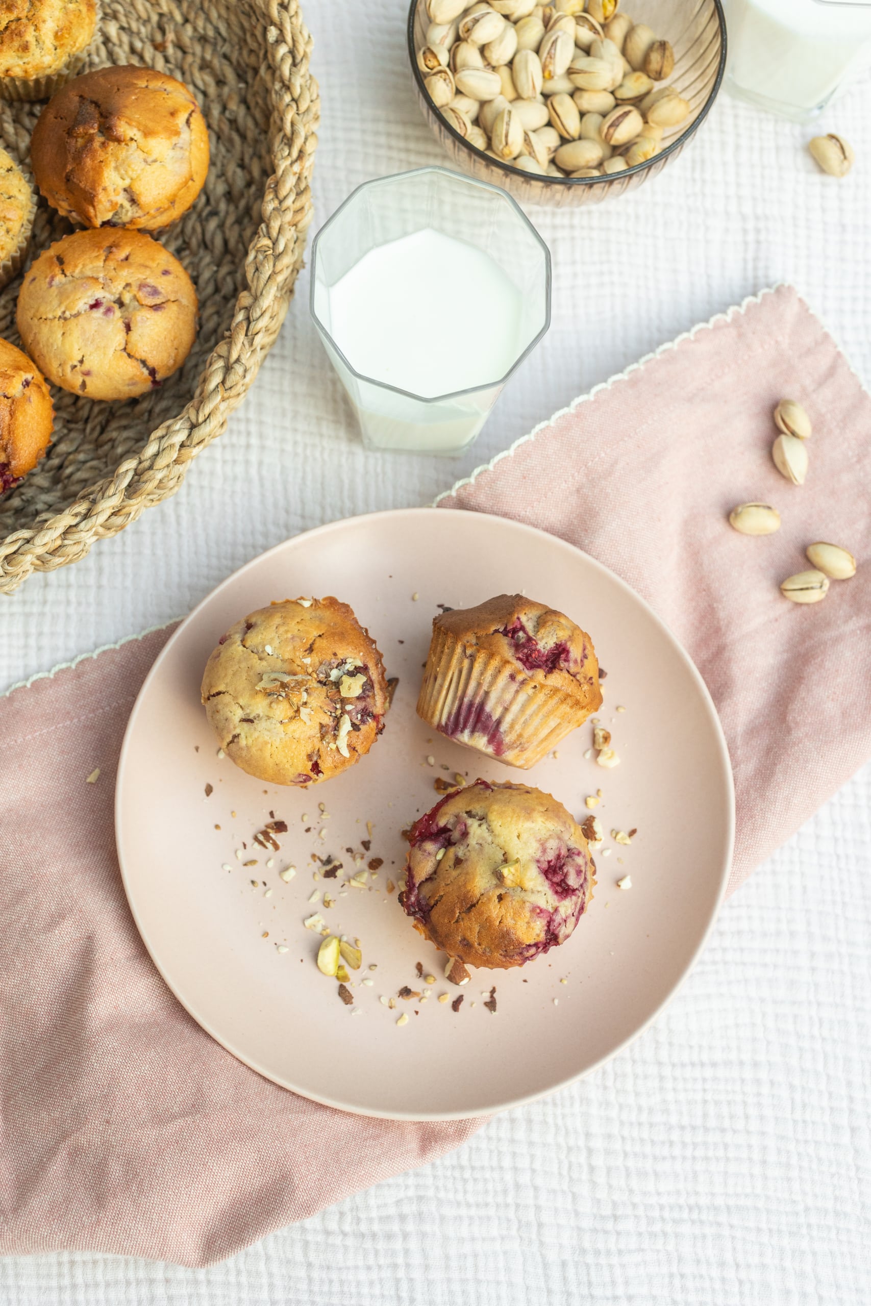 Pisztáciás-málnás muffin