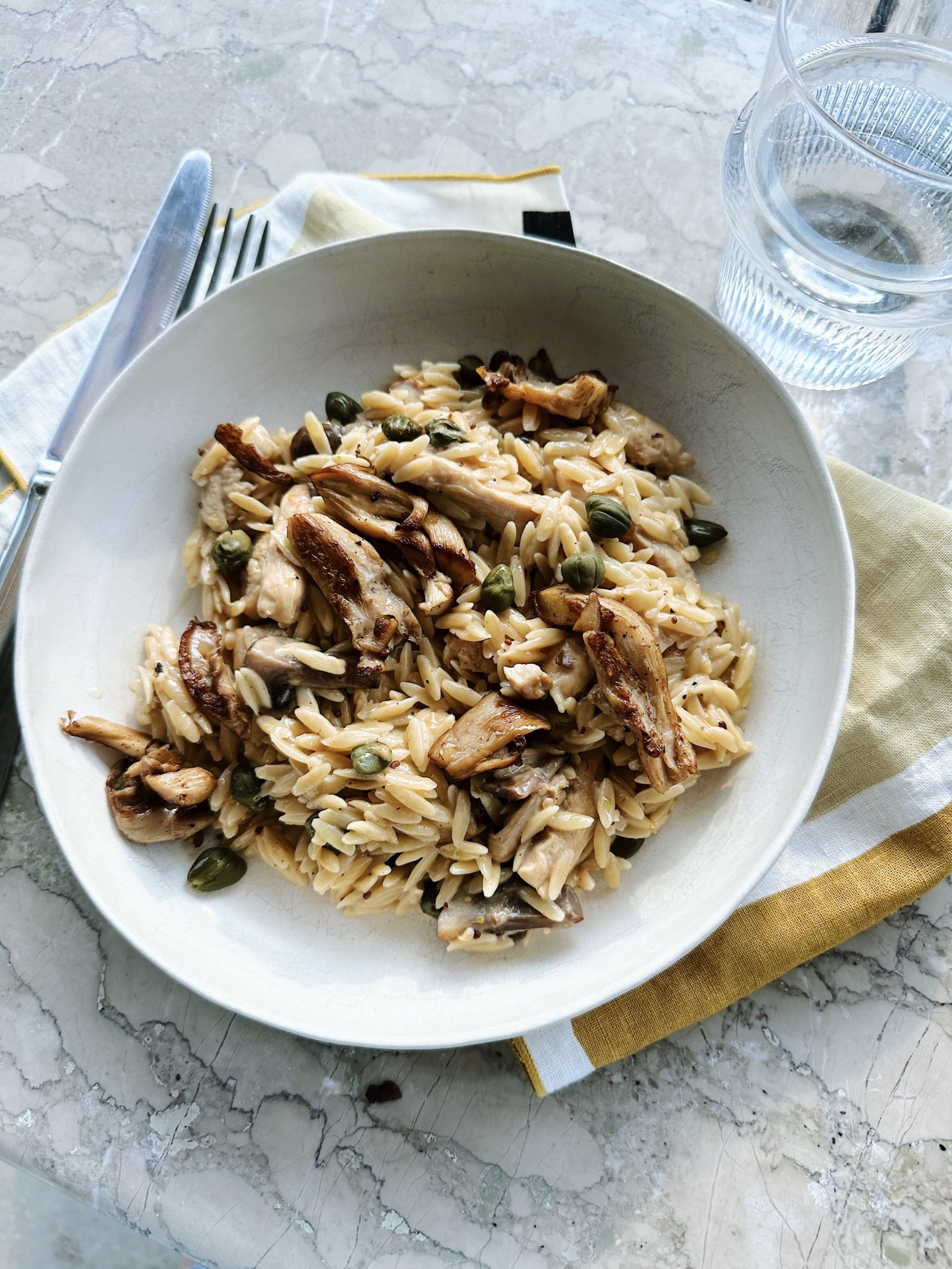 Rizsszemtészta citromos gombával